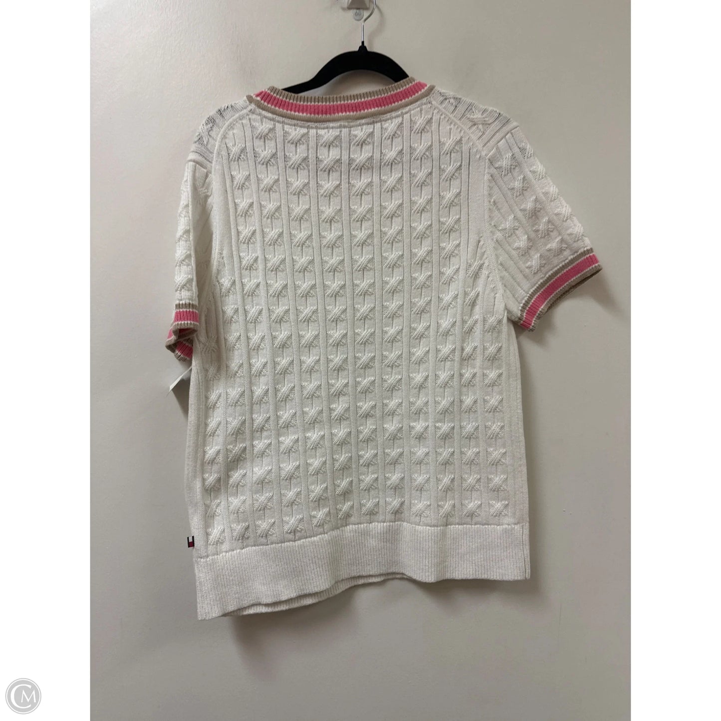 Sweater Short Sleeve By Tommy Hilfiger In White, Size: Xl