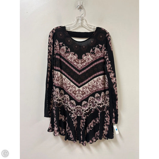 Tunic Long Sleeve By Free People In Black & Purple, Size: S