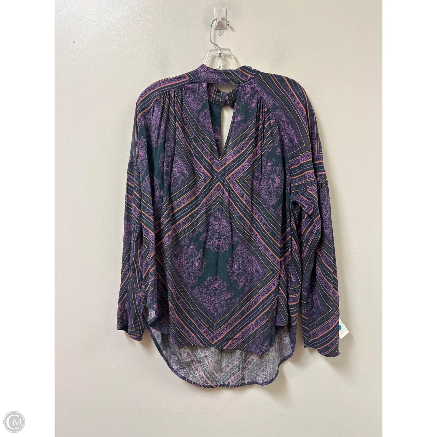 Top Long Sleeve By Free People In Grey & Purple, Size: Xs
