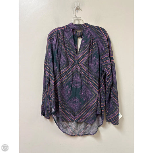 Top Long Sleeve By Free People In Grey & Purple, Size: Xs