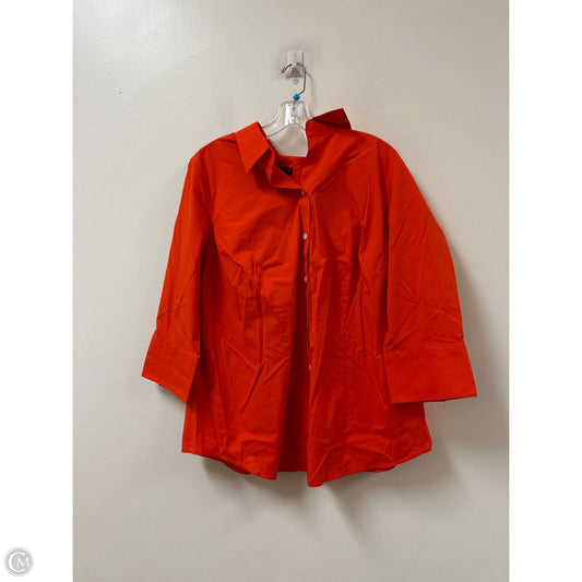 Blouse Long Sleeve By Talbots In Orange, Size: Xl