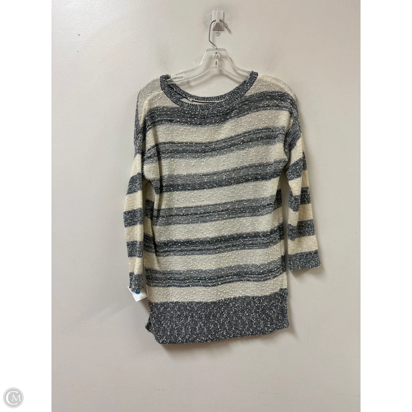 Sweater By Loft In Grey & White, Size: M