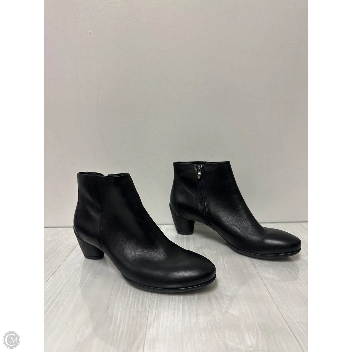 Boots Ankle Heels By Ecco In Black, Size: 10.5
