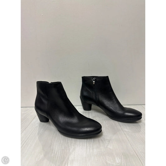 Boots Ankle Heels By Ecco In Black, Size: 10.5