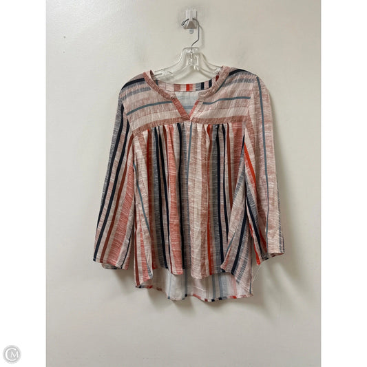 Top Long Sleeve By Clothes Mentor In Striped Pattern, Size: M