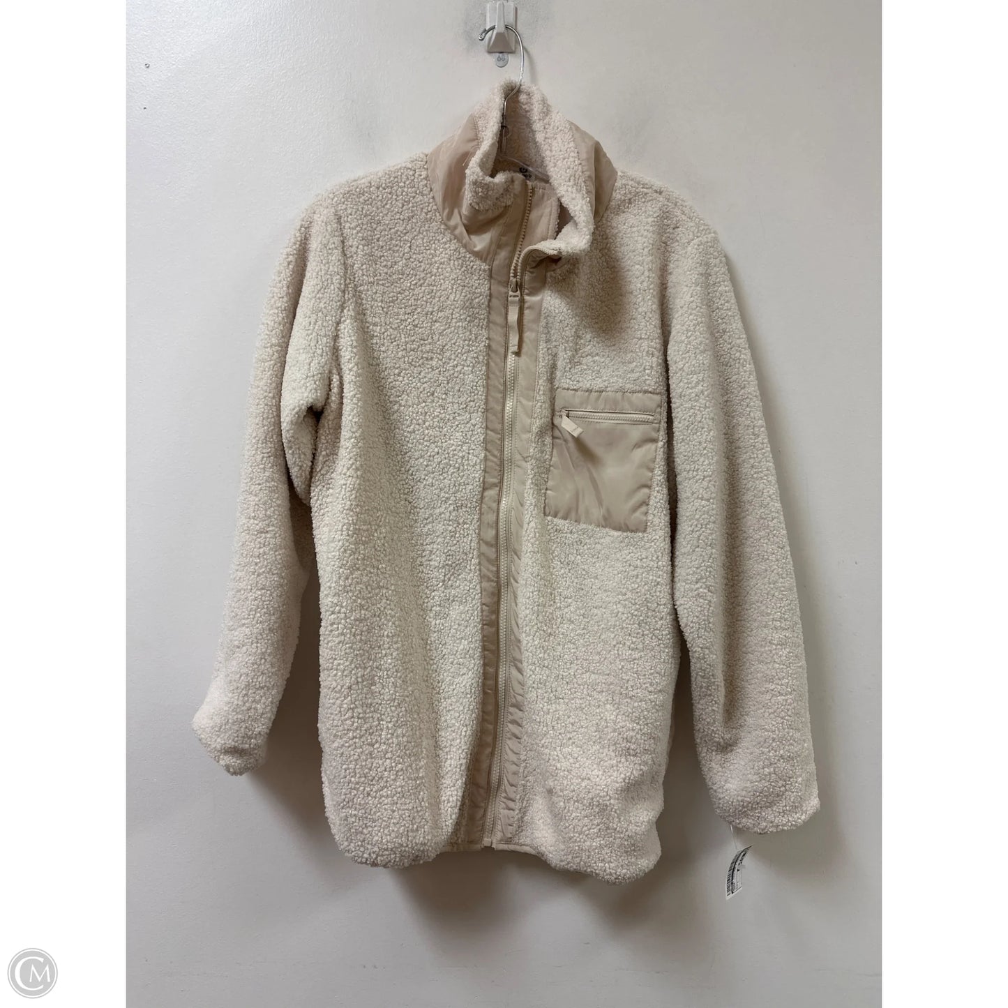 Jacket Faux Fur & Sherpa By Mono B In Cream, Size: L