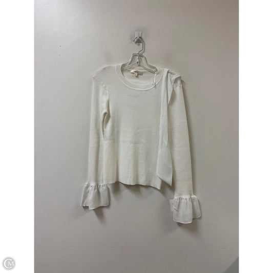 Top Long Sleeve By Clothes Mentor In White, Size: L