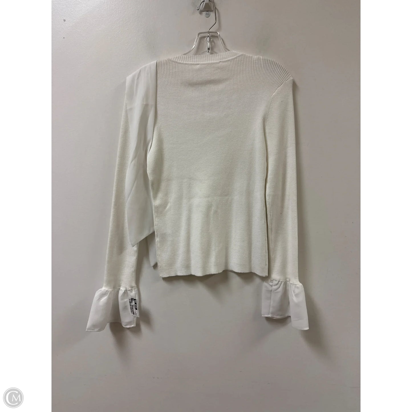 Top Long Sleeve By Clothes Mentor In White, Size: L