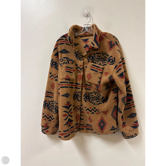 Jacket Faux Fur & Sherpa By Clothes Mentor In Brown, Size: 2x