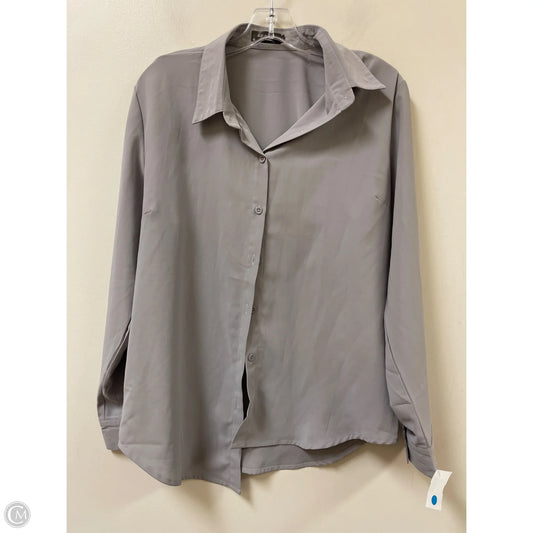 Blouse Long Sleeve By Clothes Mentor In Grey, Size: L