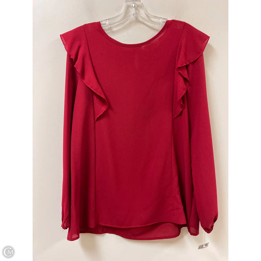 Top Long Sleeve By Haptics In Red, Size: M