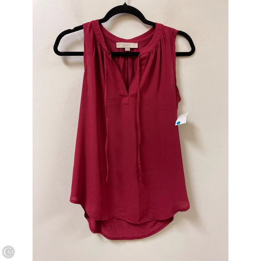 Top Sleeveless By Loft In Red, Size: S