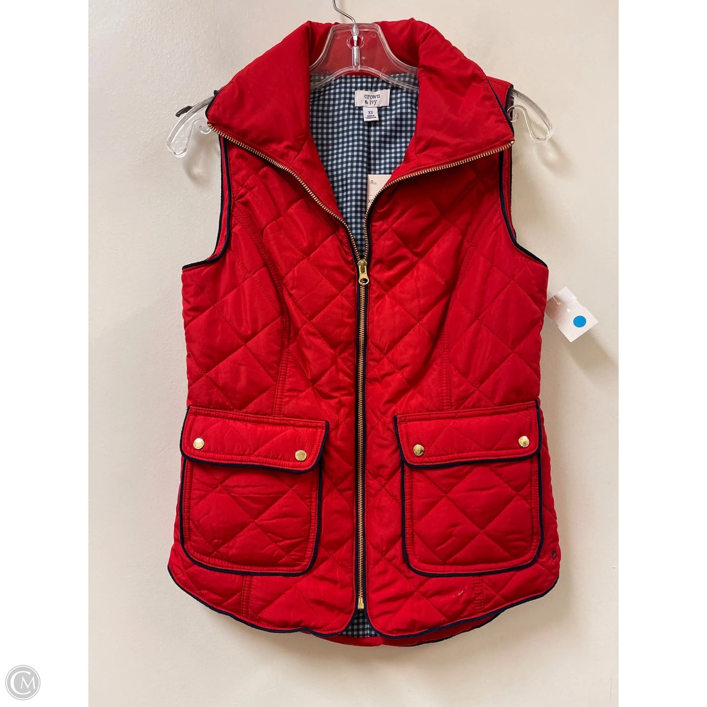 Vest Puffer & Quilted By Crown And Ivy In Red, Size: Xs
