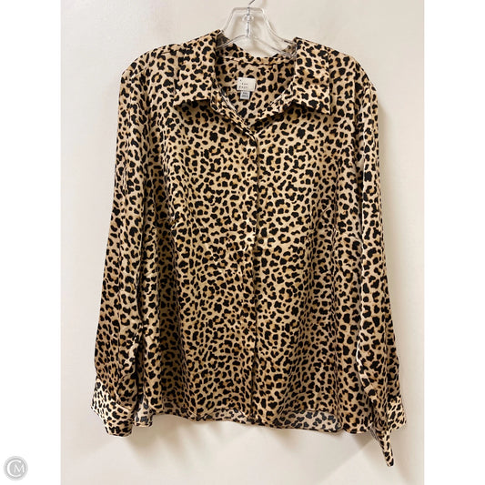 Blouse Long Sleeve By A New Day In Animal Print, Size: 1x