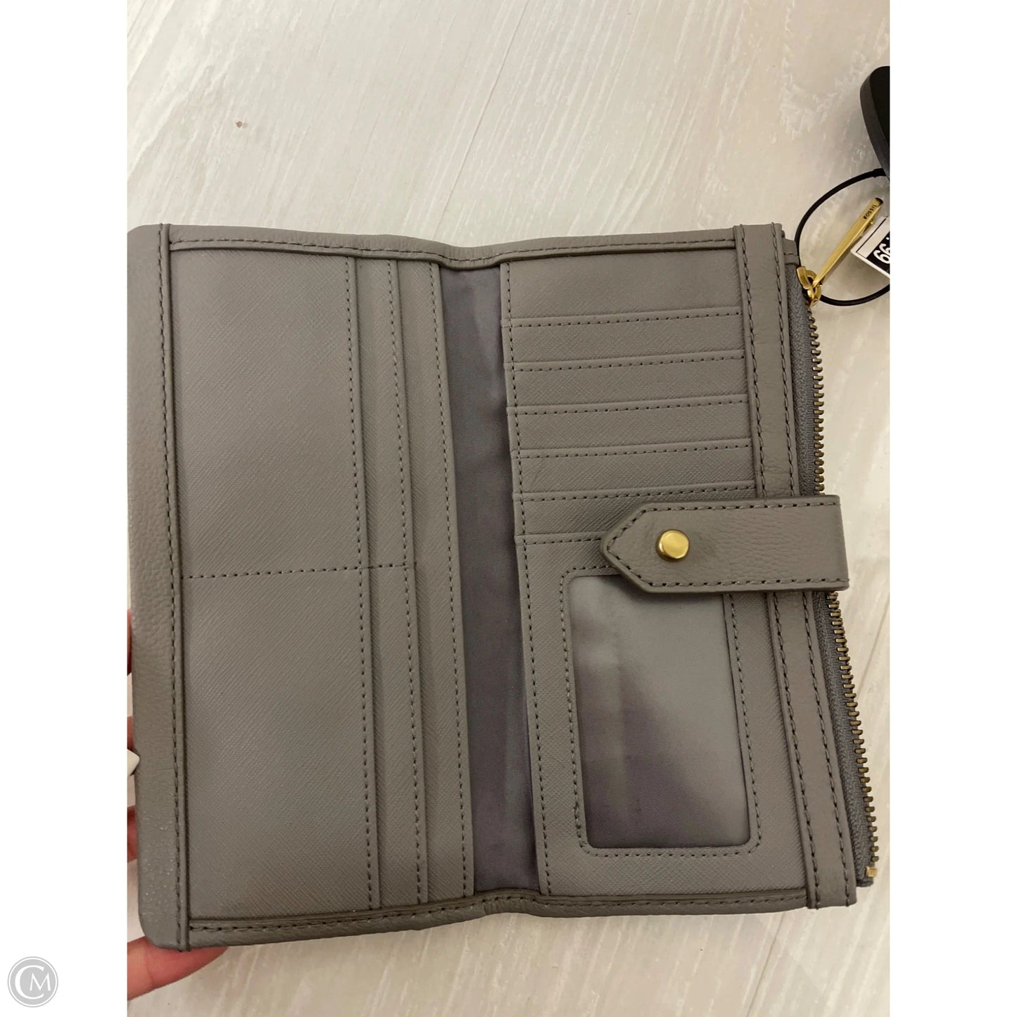 Wallet Leather By Fossil, Size: Medium