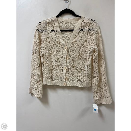 Sweater Cardigan By Clothes Mentor In White, Size: S
