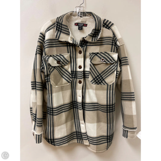 Jacket Shirt By Clothes Mentor In Black & Cream, Size: L