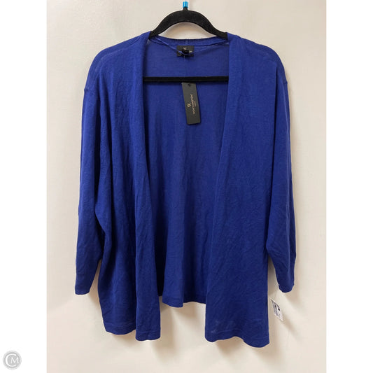 Sweater Cardigan By Worthington In Blue, Size: 2x