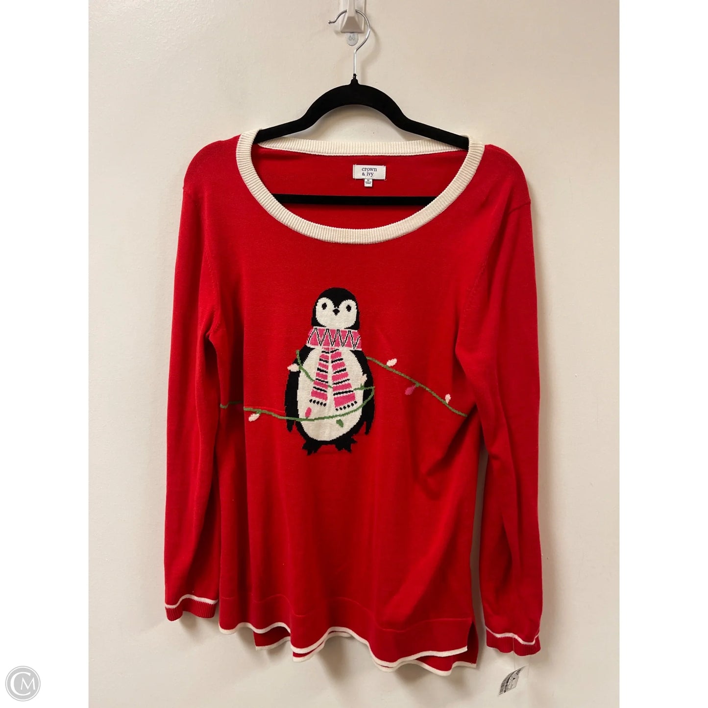 Sweater By Crown And Ivy In Red & White, Size: M