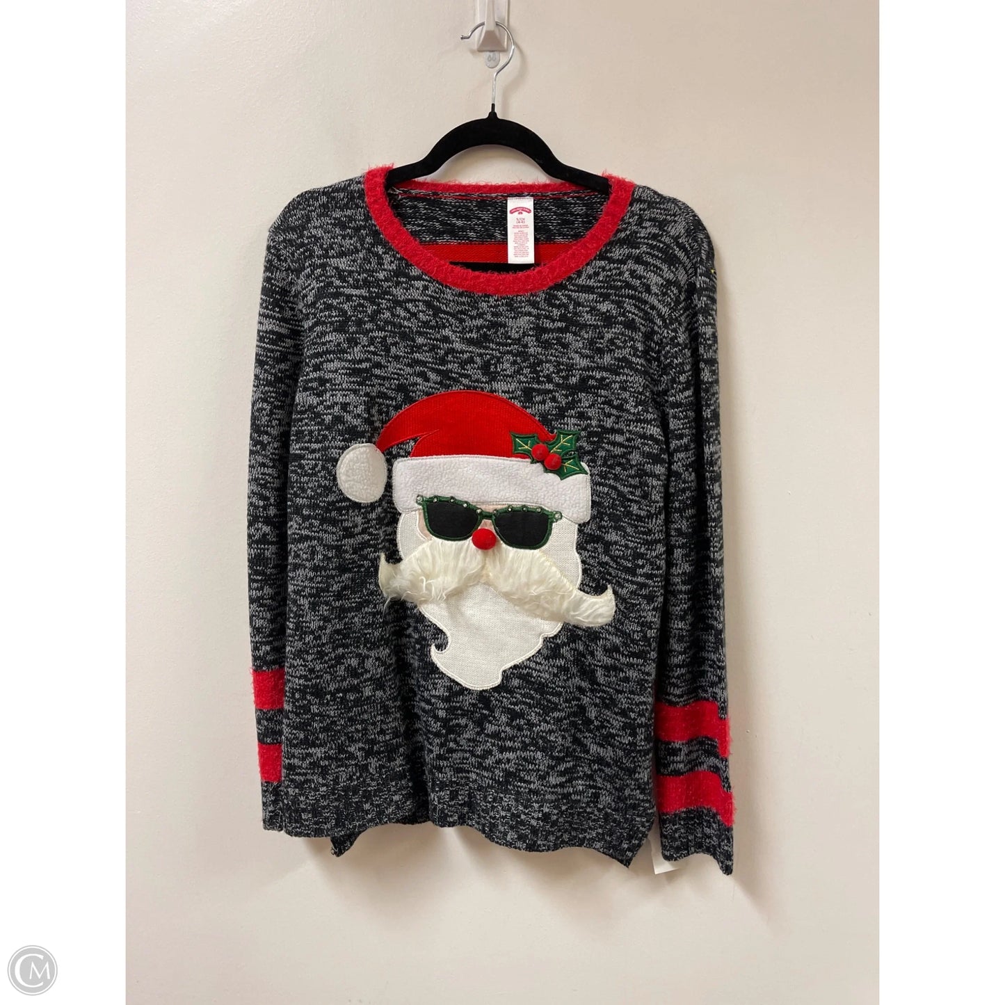 Sweater By Holiday Time In Grey & Red, Size: S