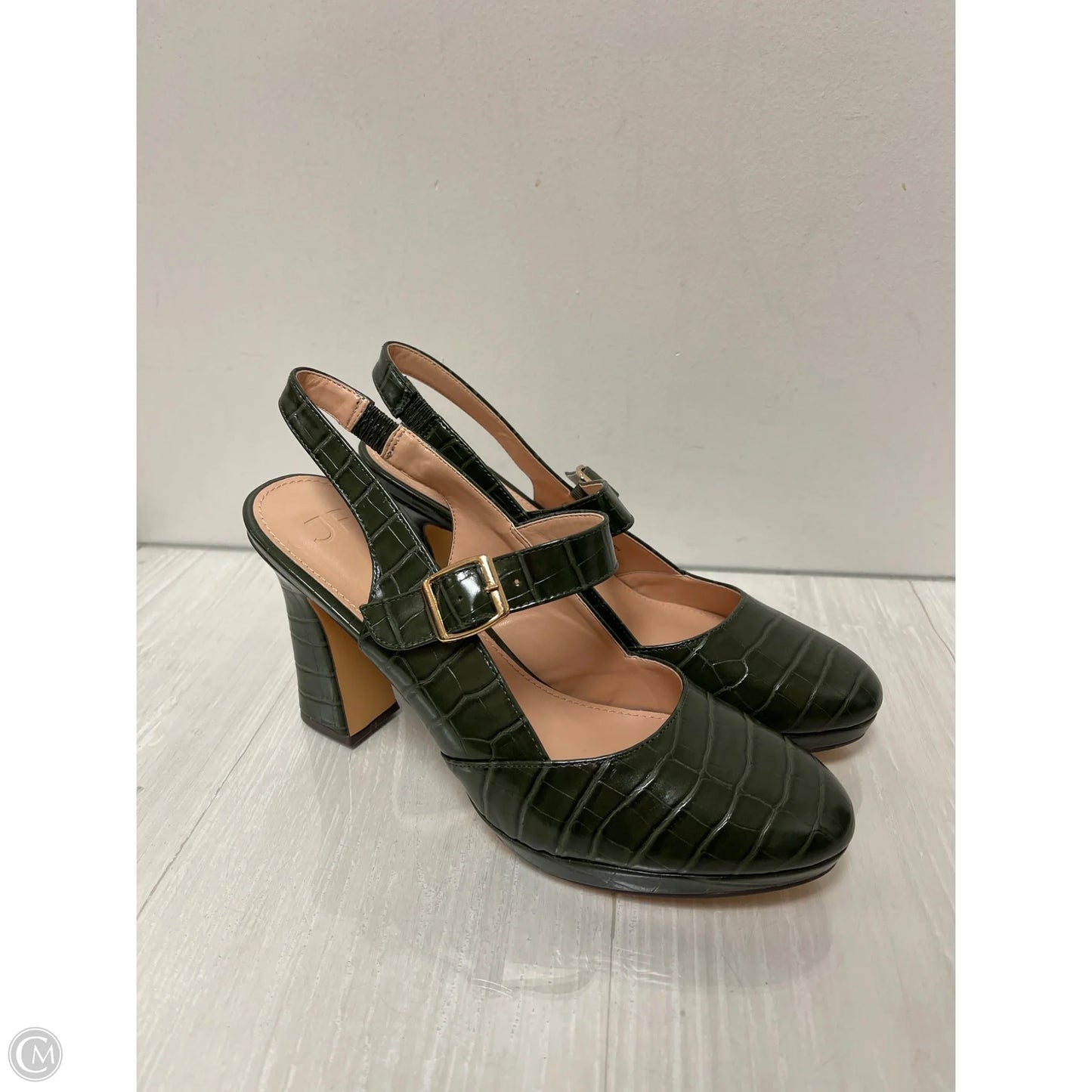 Shoes Heels Block By Just Fab In Green, Size: 11