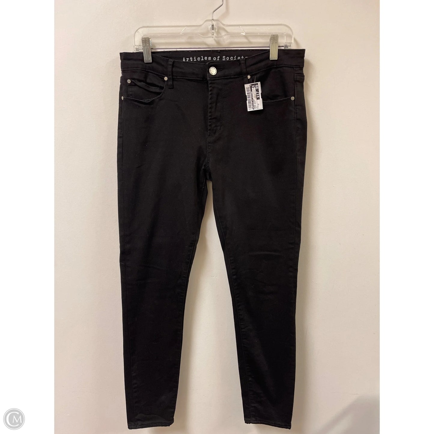 Jeans Skinny By Articles Of Society In Black Denim, Size: 12