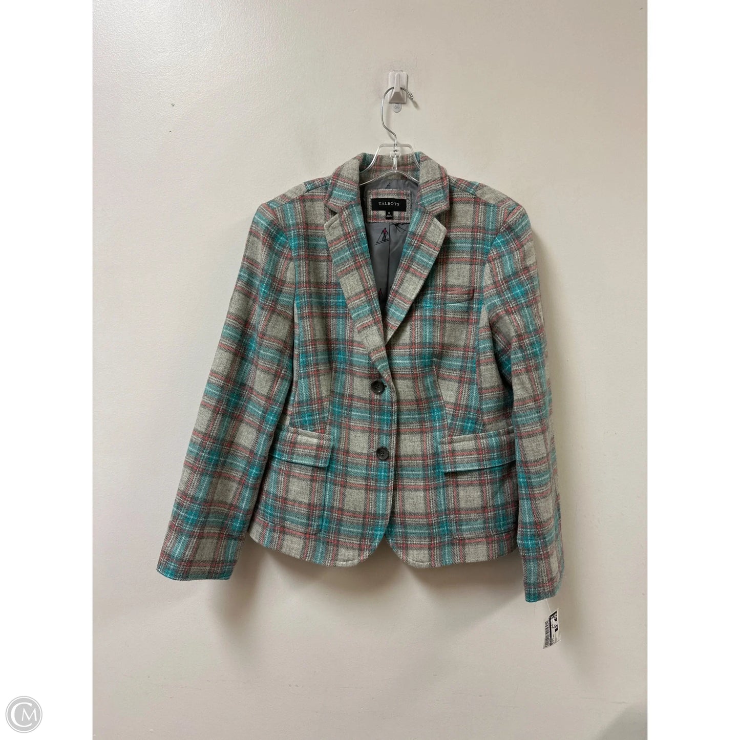 Blazer By Talbots In Blue & Grey, Size: L