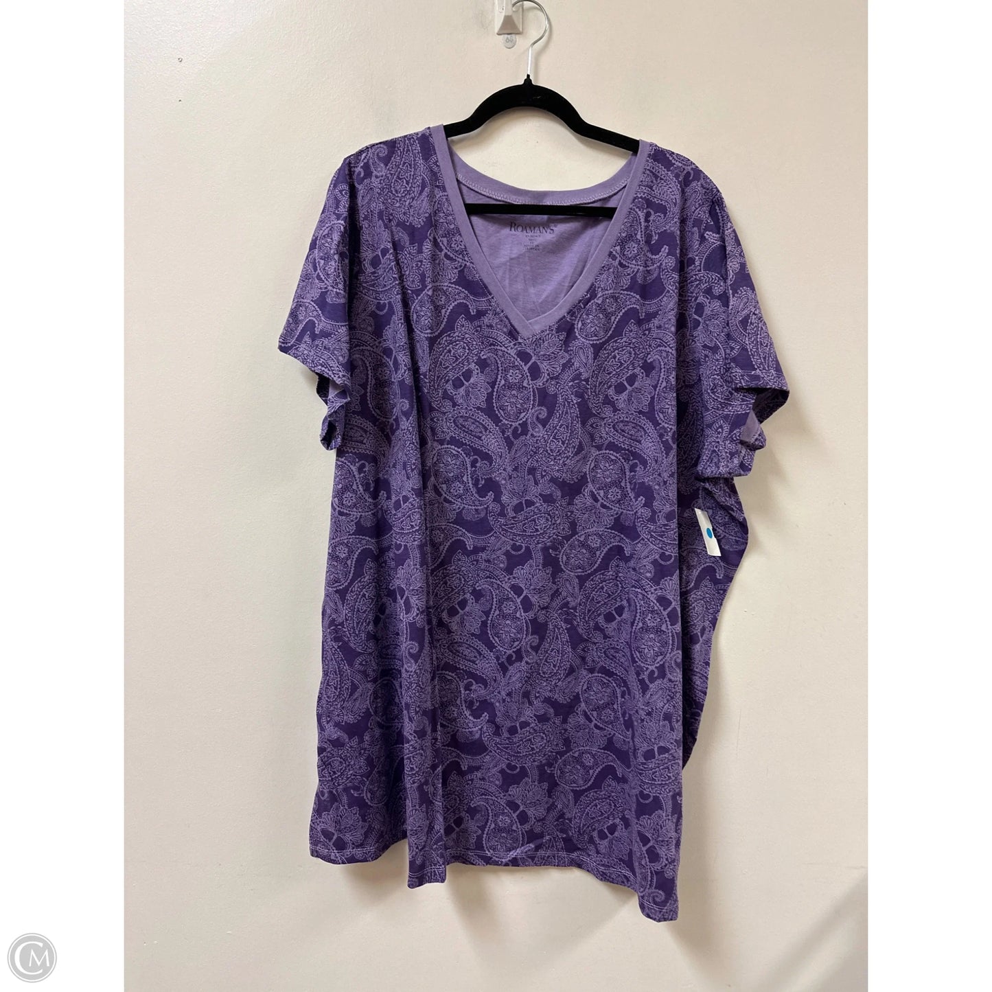 Top Short Sleeve By Roamans In Purple, Size: 3x