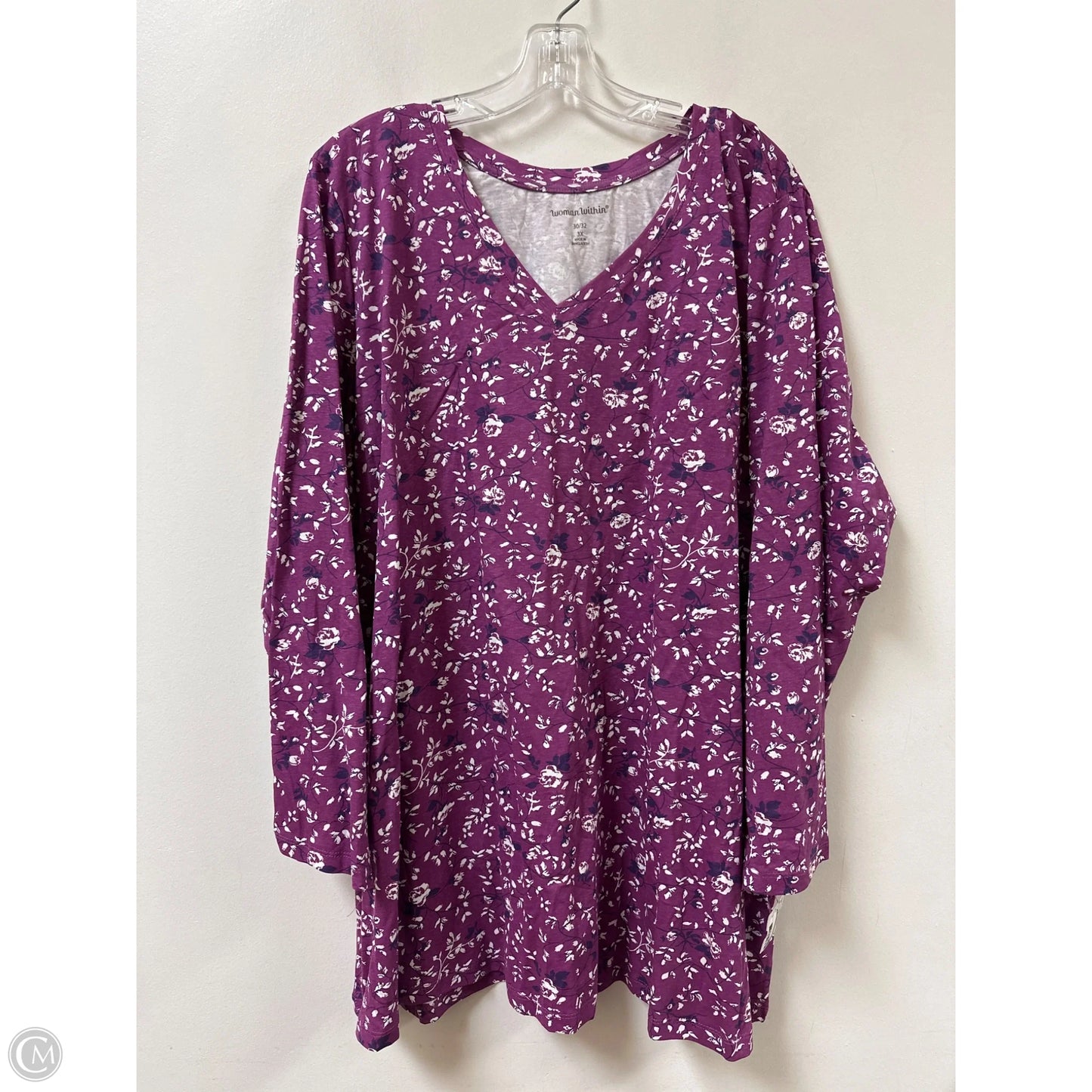 Top Long Sleeve By Woman Within In Purple, Size: 3x