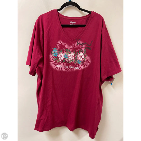 Top Short Sleeve By Liz And Me In Red, Size: 3x