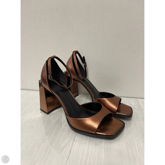 Sandals Heels Block By Gianni Bini In Bronze, Size: 8