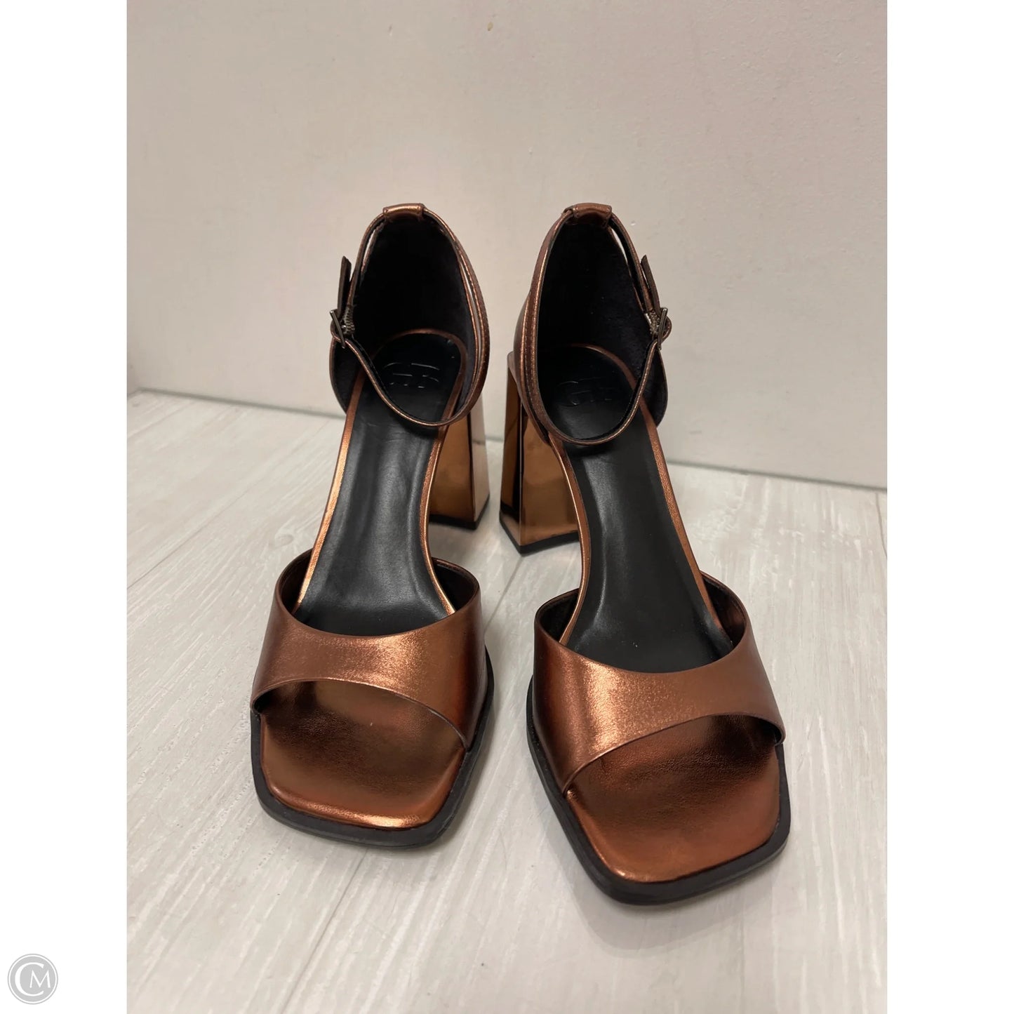 Sandals Heels Block By Gianni Bini In Bronze, Size: 8