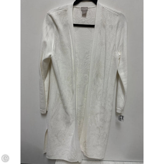 Sweater Cardigan By Chicos In White, Size: M