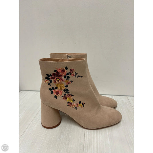 Boots Ankle Heels By Zara In Cream, Size: 9.5