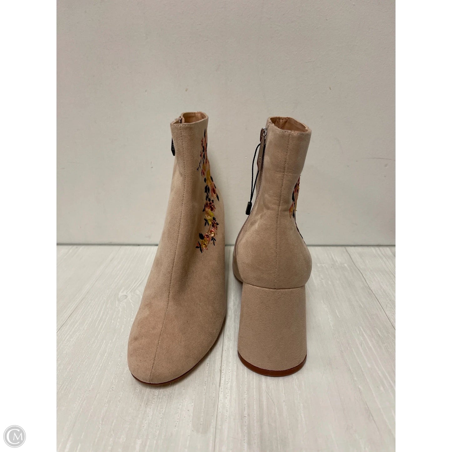 Boots Ankle Heels By Zara In Cream, Size: 9.5