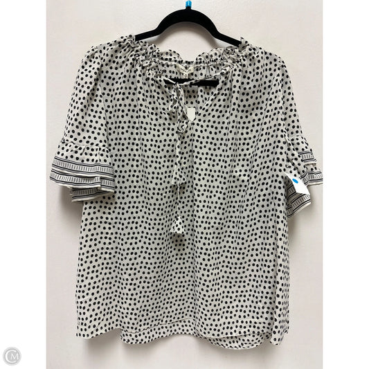 Top Short Sleeve By Max Studio In Black & White, Size: 1x