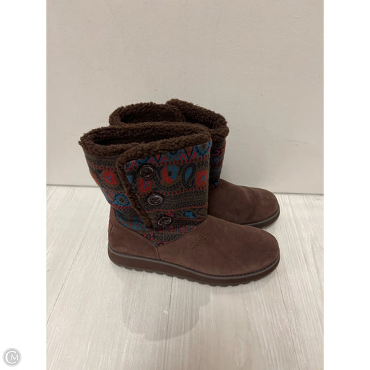 Boots Mid-calf Flats By Skechers In Brown, Size: 10