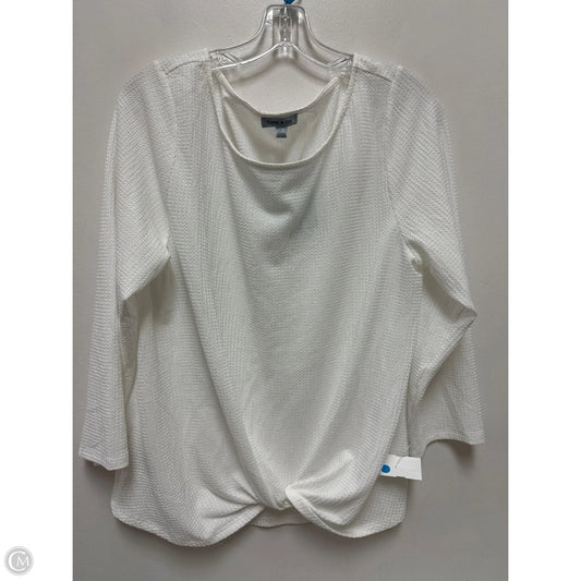 Top Long Sleeve By Clothes Mentor In White, Size: L