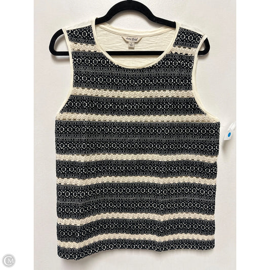 Top Sleeveless By Lucky Brand In Black & Cream, Size: L