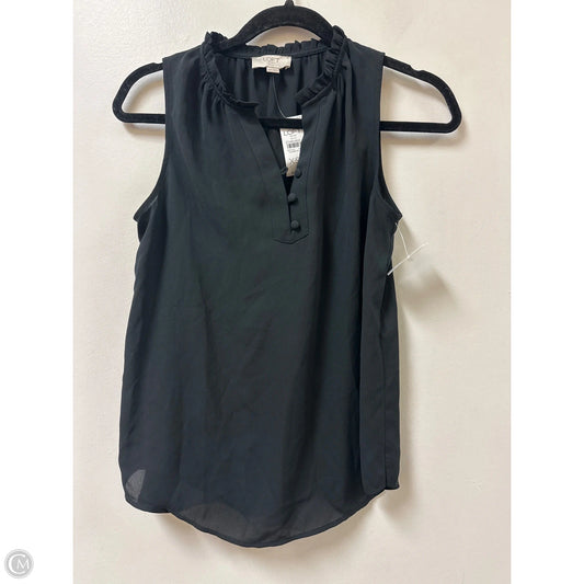 Top Sleeveless By Loft In Black, Size: Xsp
