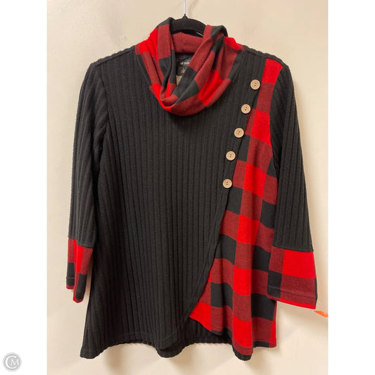 Sweater By Ali Miles In Black & Red, Size: S