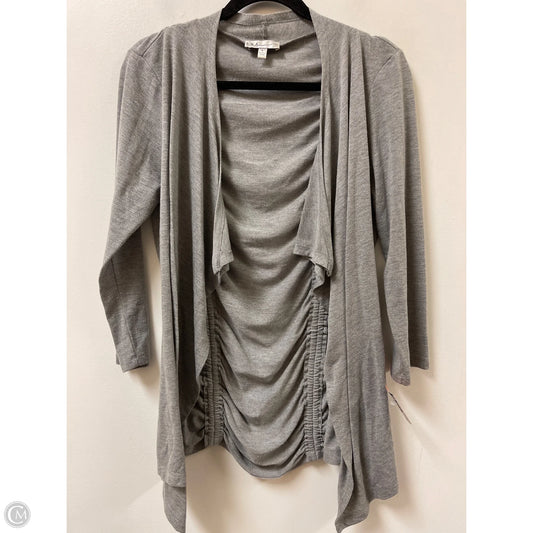 Sweater Cardigan Designer By Neiman Marcus In Grey, Size: L
