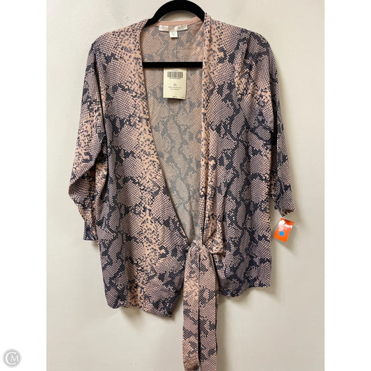 Sweater Cardigan By Boston Proper In Snakeskin Print, Size: Xl