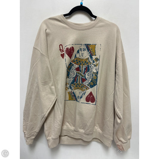 Sweatshirt Crewneck By Clothes Mentor In Cream, Size: Xl