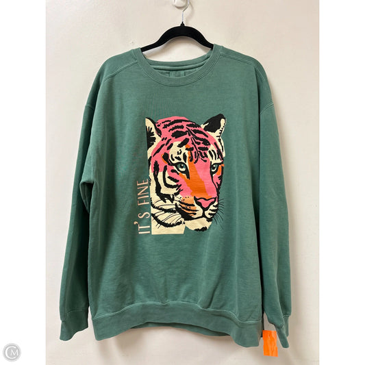 Sweatshirt Crewneck By Comfort Colors In Green, Size: Xl
