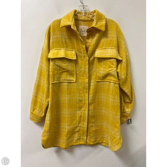 Jacket Shirt By Fantastic Fawn In Yellow, Size: S