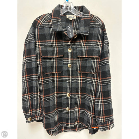 Jacket Shirt By Listicle In Black & Brown, Size: L