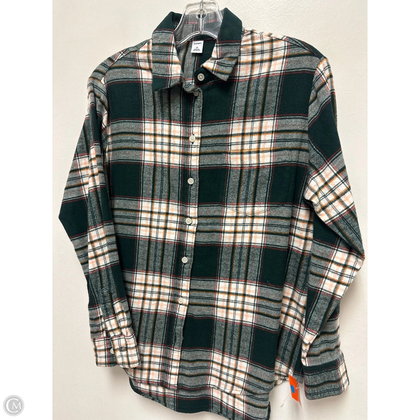 Blouse Long Sleeve By Old Navy In Green, Size: Xs