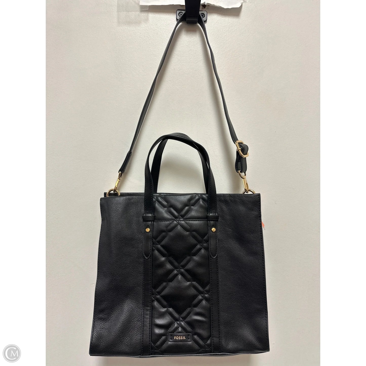 Handbag Leather By Fossil, Size: Large
