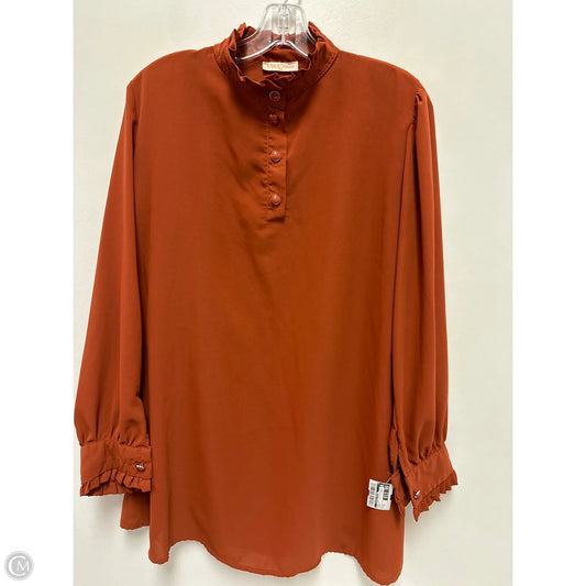 Tunic Long Sleeve By Clothes Mentor In Orange, Size: Xl